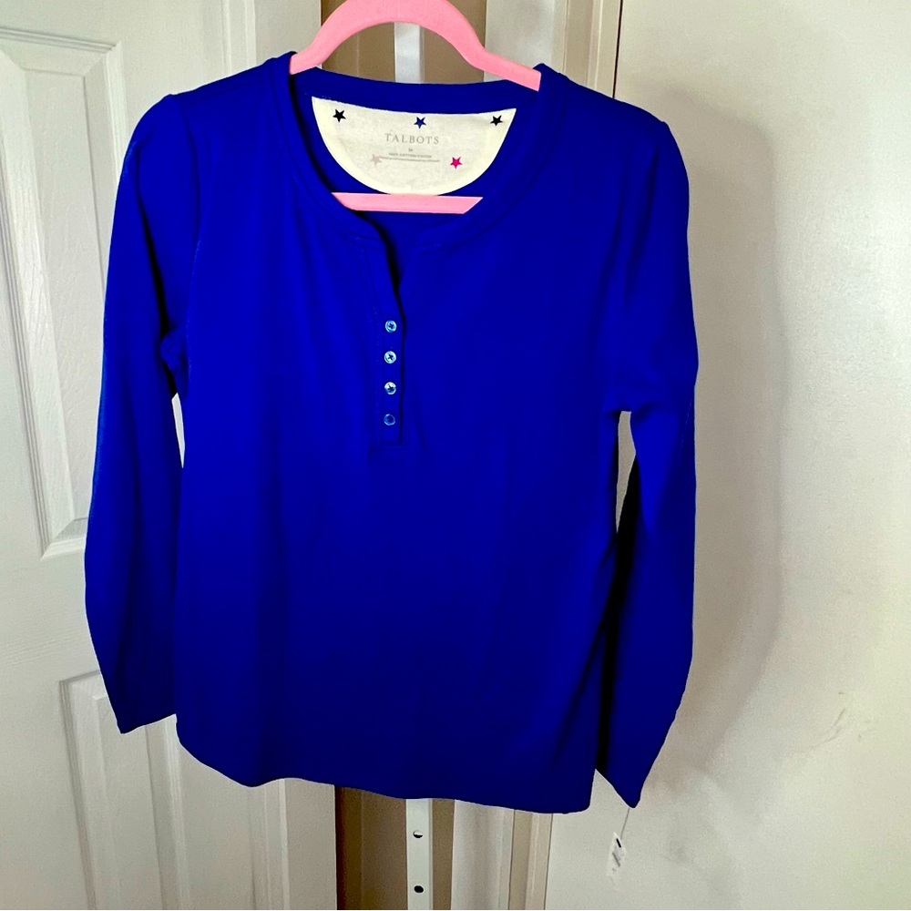 NWT TALBOTS ROYAL BLUE MEDIUM L/S Top